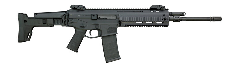 black assault rifle