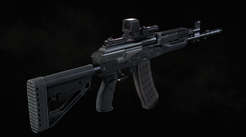 Black Assault Rifle — Dark