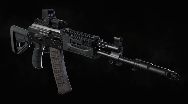 Black Assault Rifle — Dramatic, 3d Render