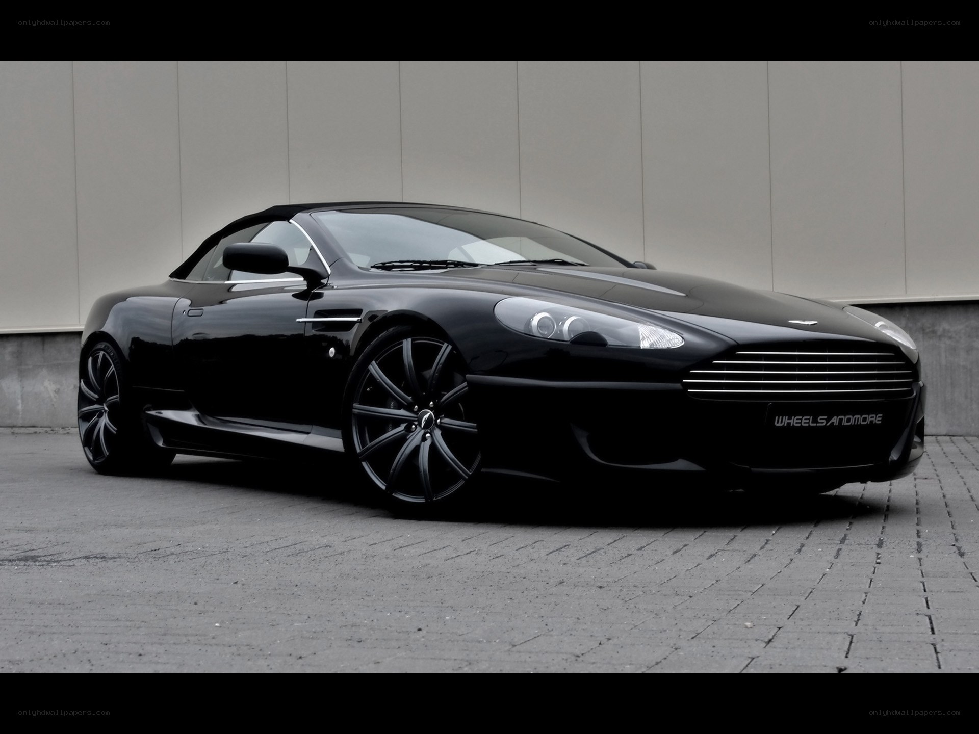 Black Aston Martin DB9 Convertible