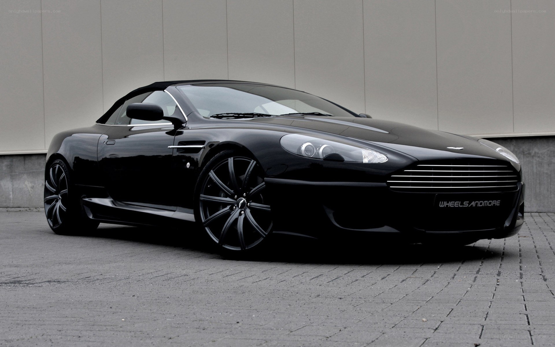 Black Aston Martin DB9 Convertible