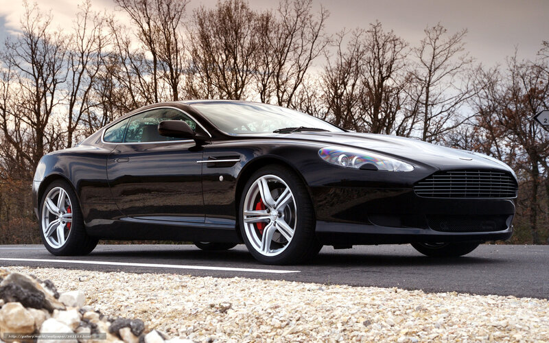 Black Aston Martin on a road