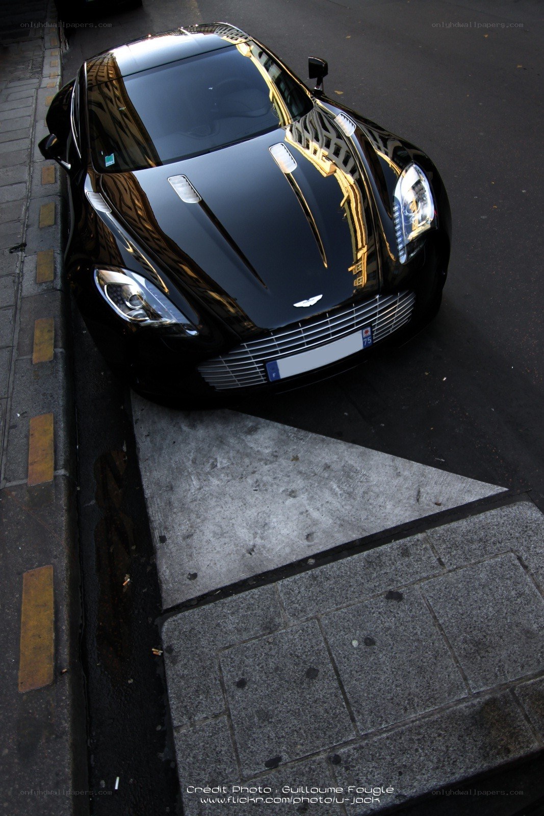 black aston martin on street
