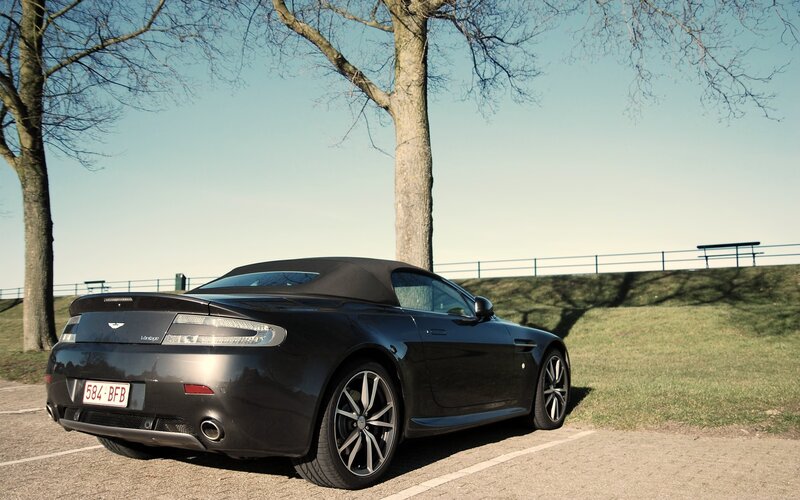 Black Aston Martin parked outdoors