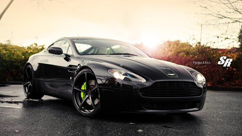 Black Aston Martin sports car
