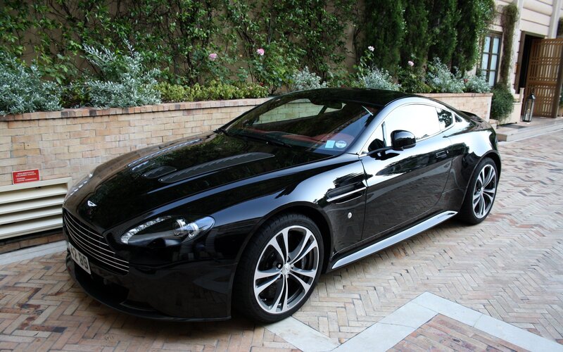 Black Aston Martin sports car