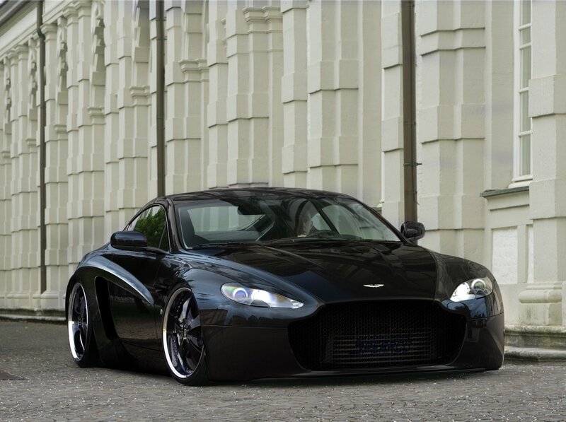 Black Aston Martin sports car