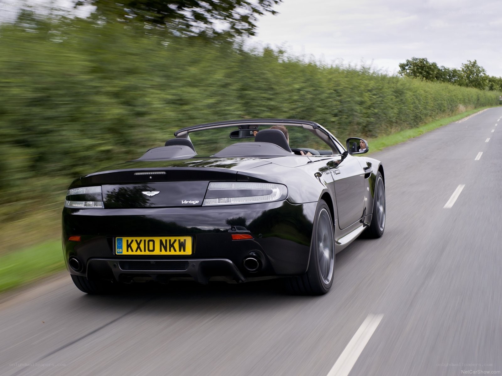 Black Aston Martin Vantage convertible