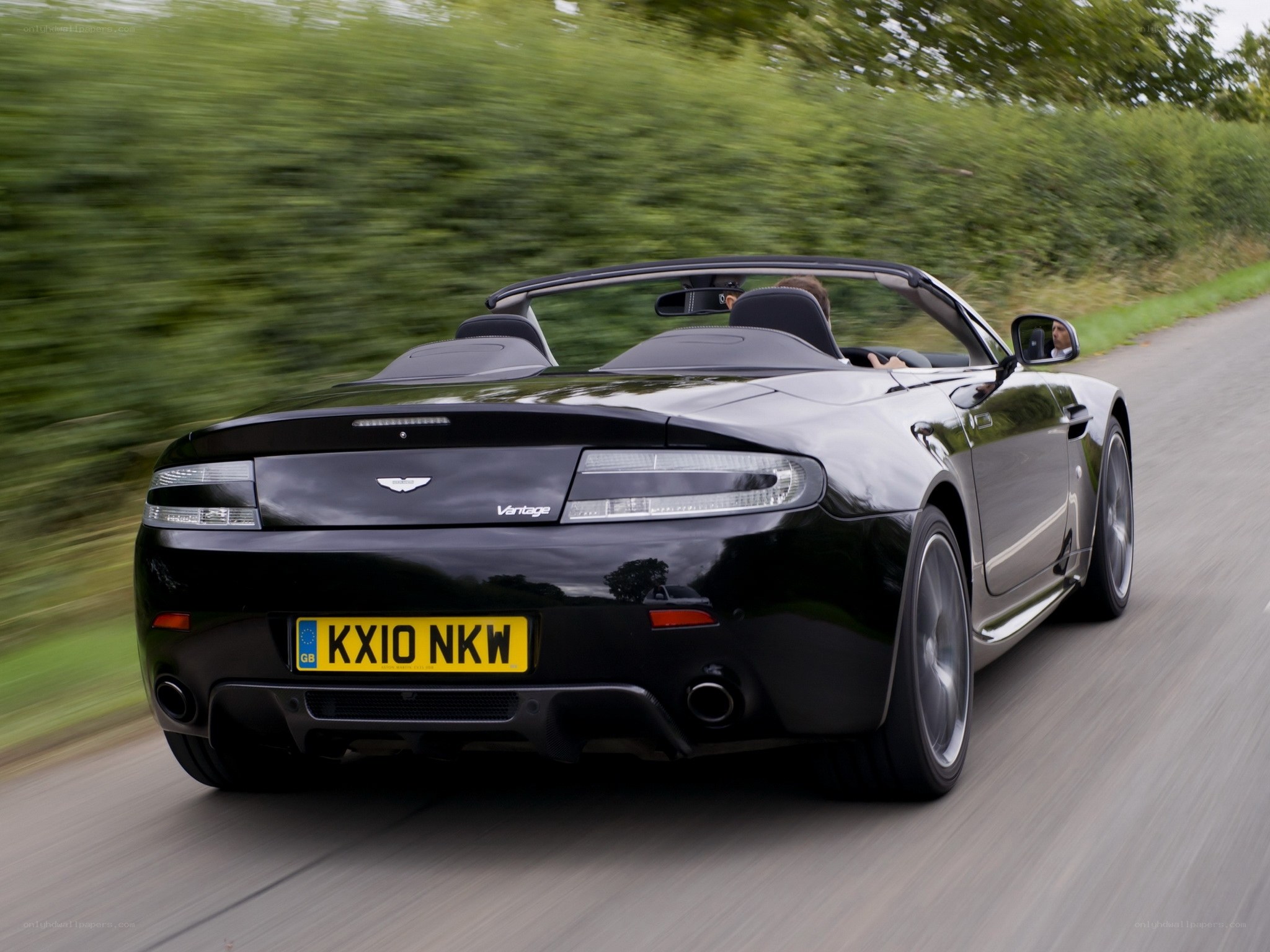 black aston martin vantage convertible