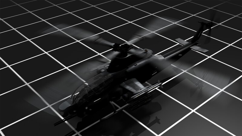 Black Attack Helicopter — Dramatic, 3d Render