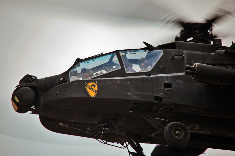 Black Attack Helicopter — Dramatic, Photograph, Pilot
