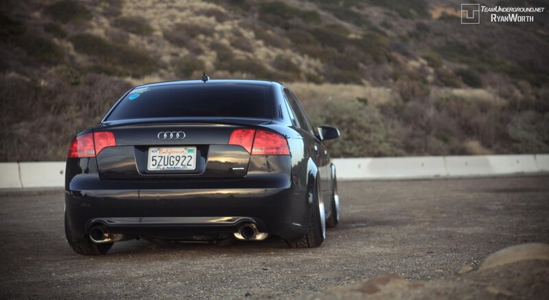 black audi a4 on track