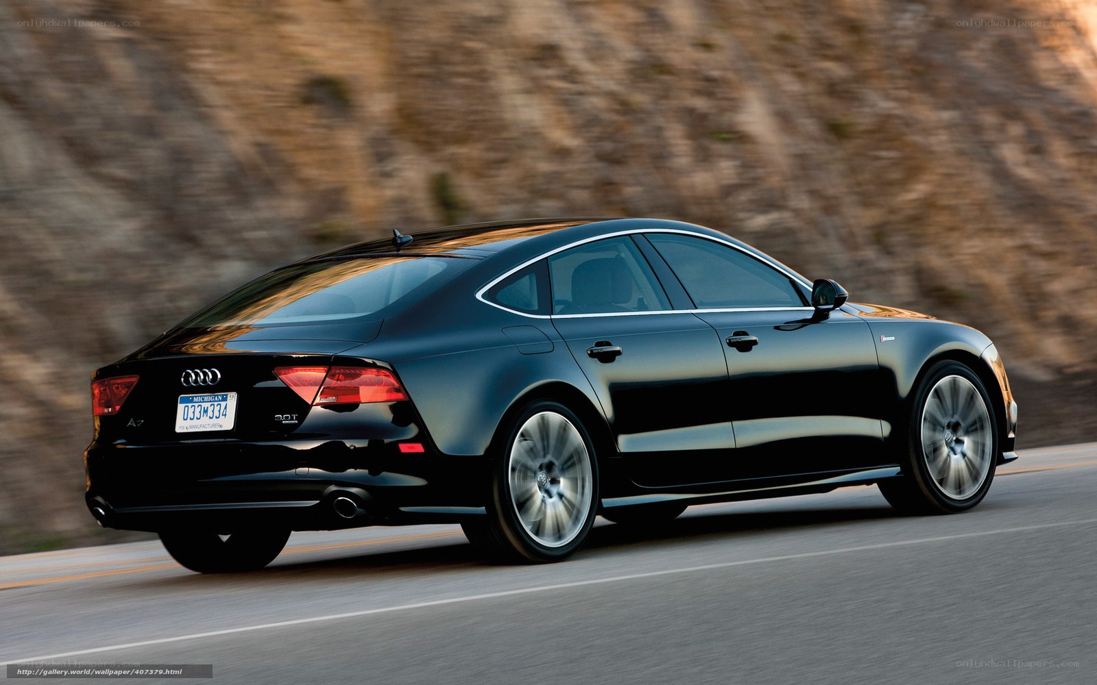 Black Audi A7 in motion
