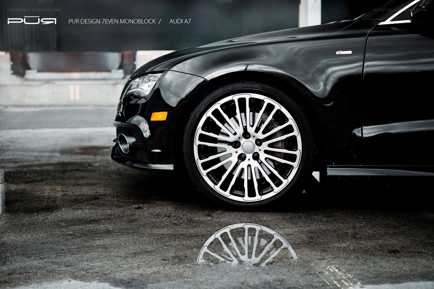 Black Audi A7 with custom wheels