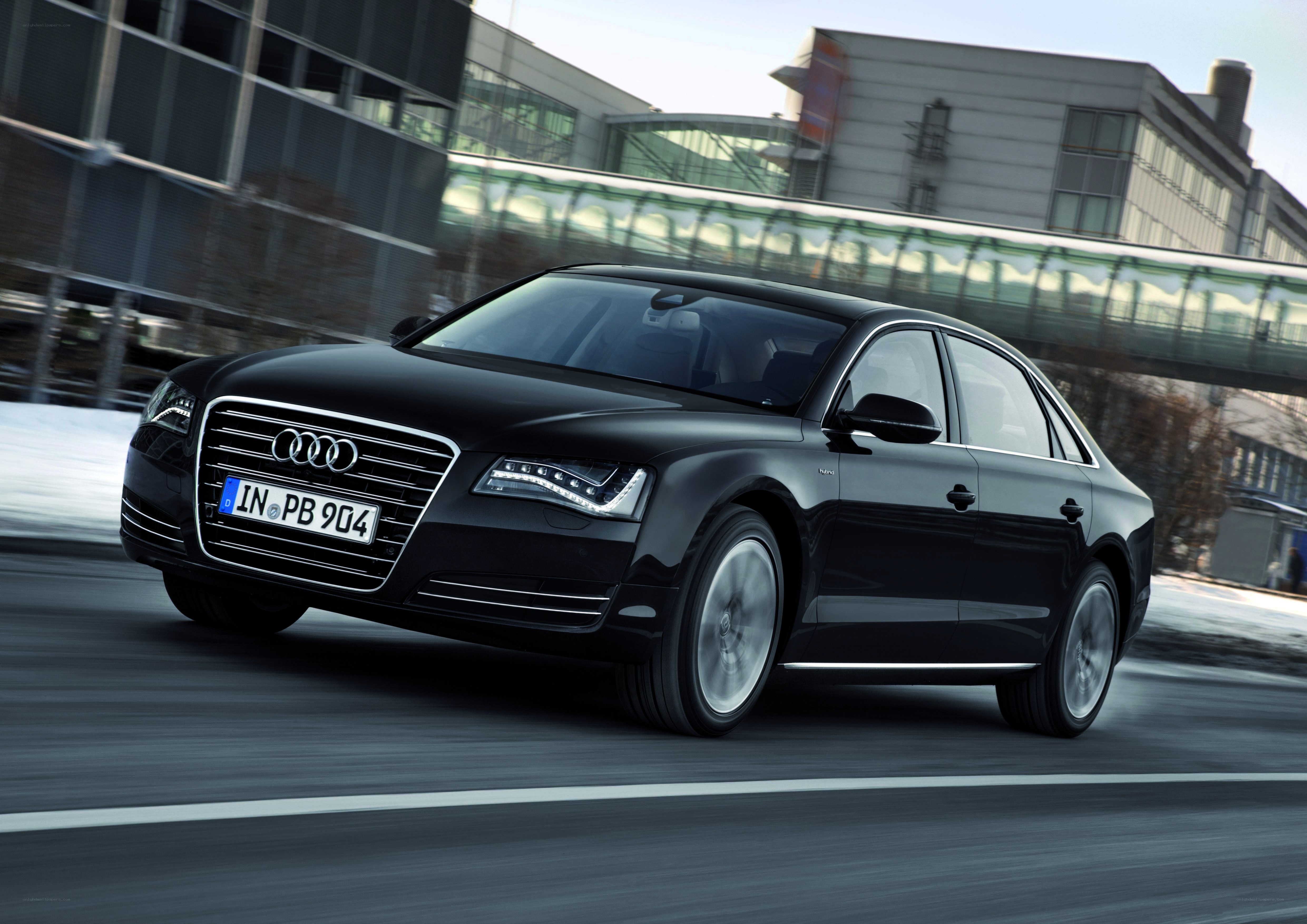 Black Audi A8 in motion