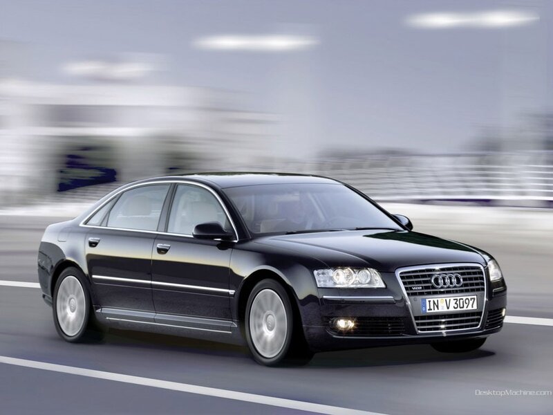 Black Audi A8 in motion