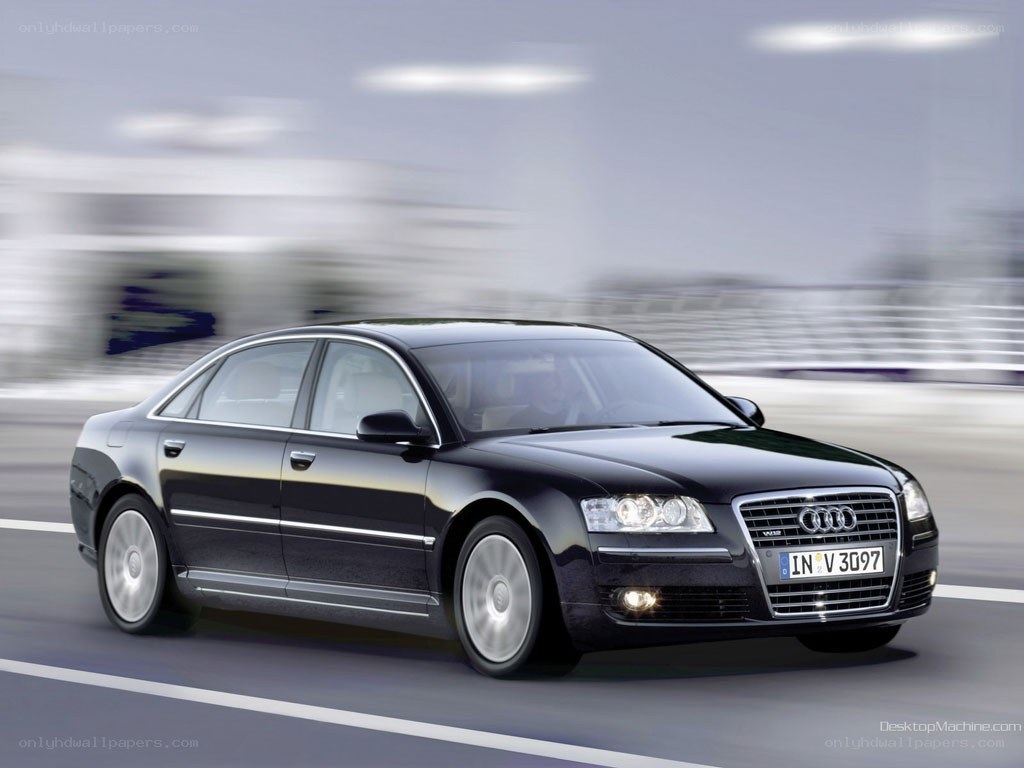 Black Audi A8 in motion