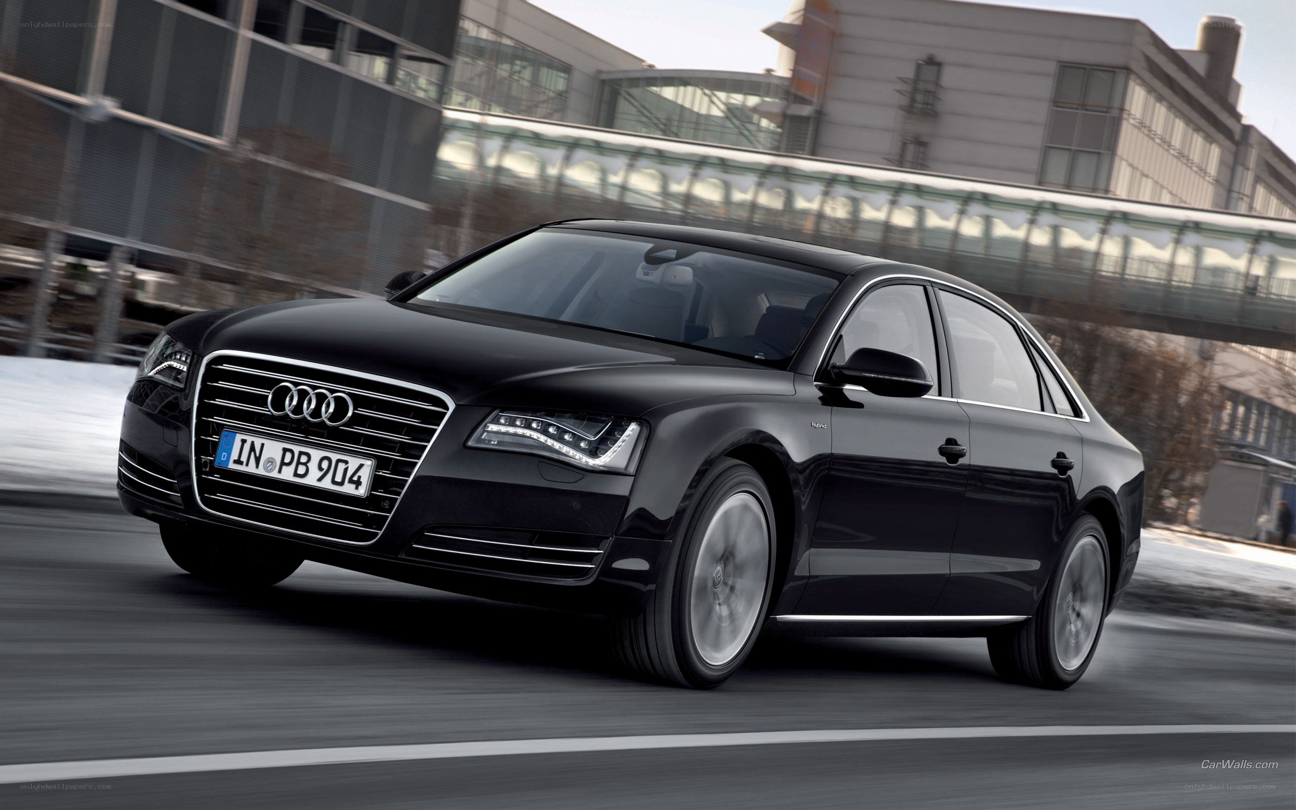 Black Audi A8 in motion