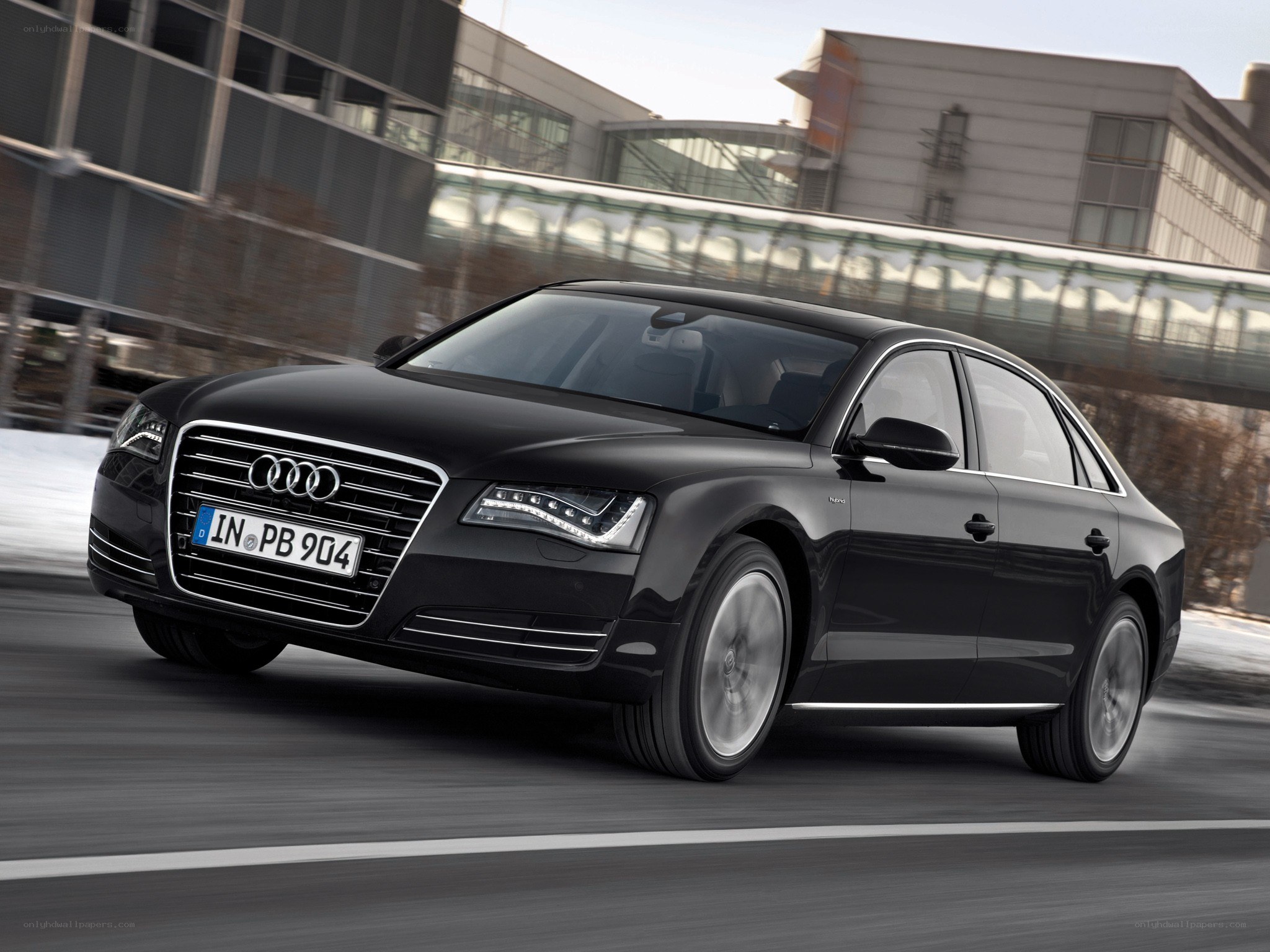 Black Audi A8 in motion