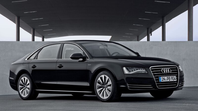 Black Audi A8 Sedan — Dramatic, Photograph