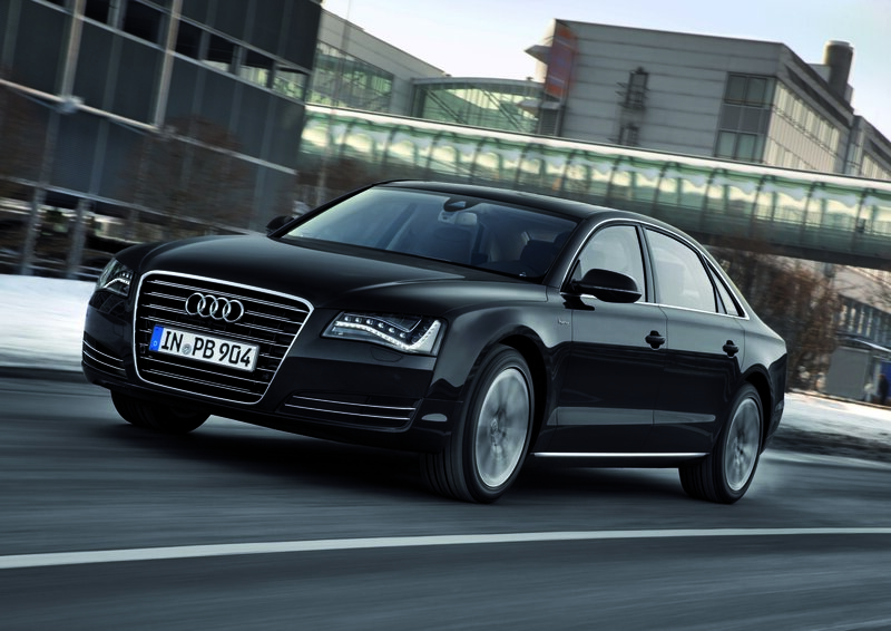 Black Audi A8 Sedan — Dynamic, Winter, Photograph