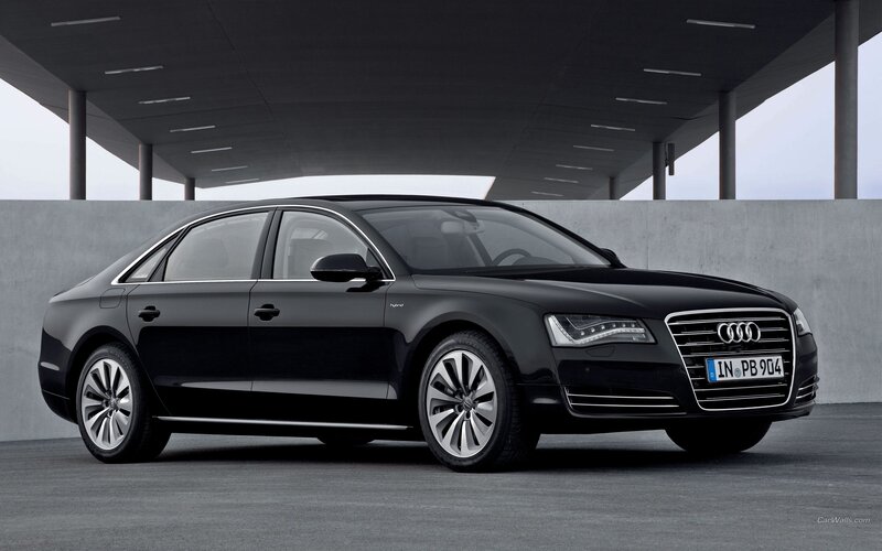 Black Audi A8 Sedan — Modern, Photograph