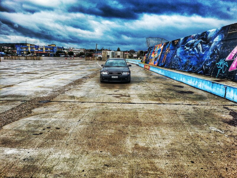 Black Audi Car — Blue, Dramatic