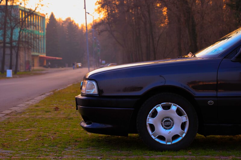 Black Audi Car — Blue