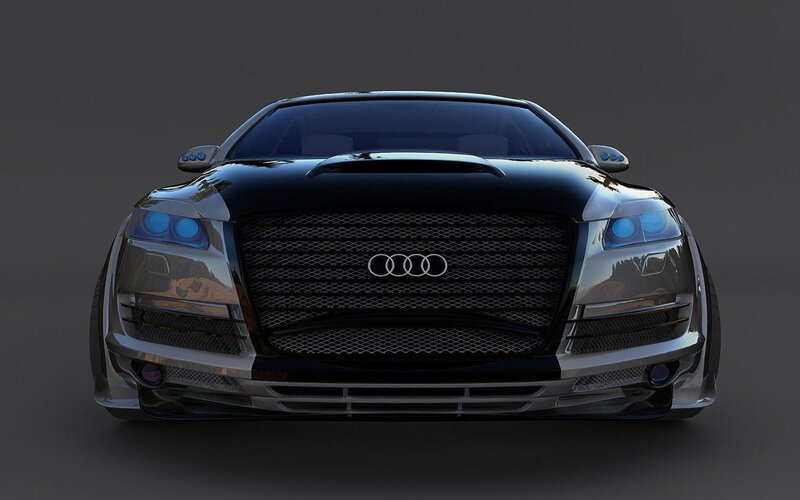 Black Audi Car — Dramatic, 3d Render