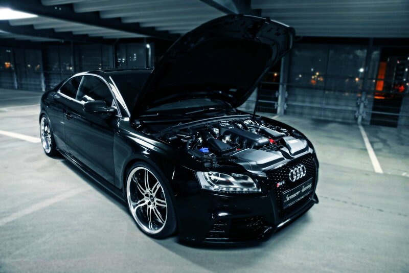 Black Audi Car — Dramatic, Night, Photograph, Engine