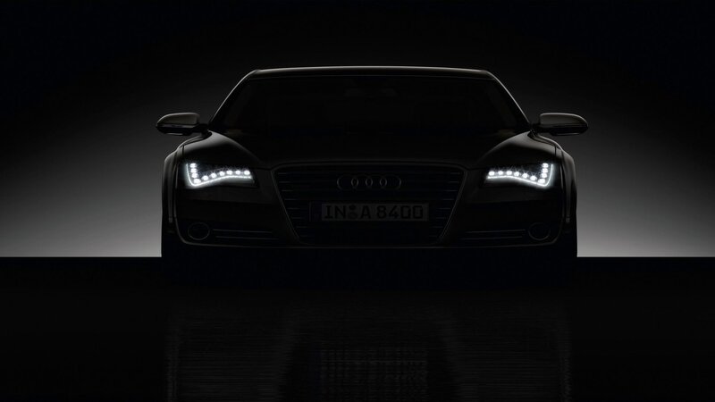 Black Audi Car — Dramatic, Night, Photograph