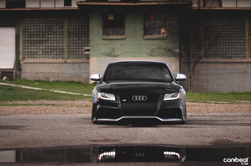 Black Audi Car — Dramatic, Photograph, Building