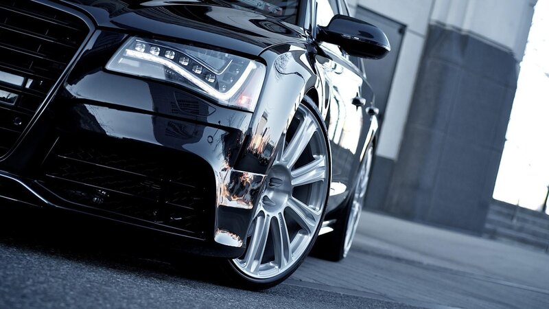 Black Audi Car — Dramatic, Photograph, Headlight