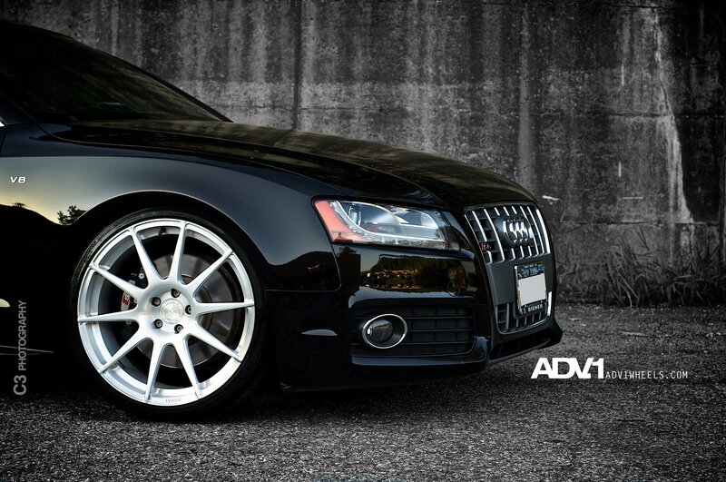 Black Audi Car — Dramatic, Photograph, Wheel