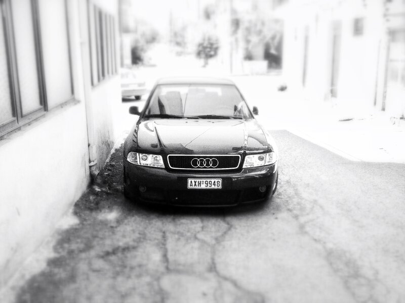 Black Audi Car — Neutral, Photograph, Building