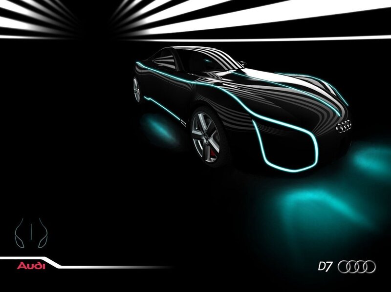 Black Audi Concept Car — Dramatic, Night