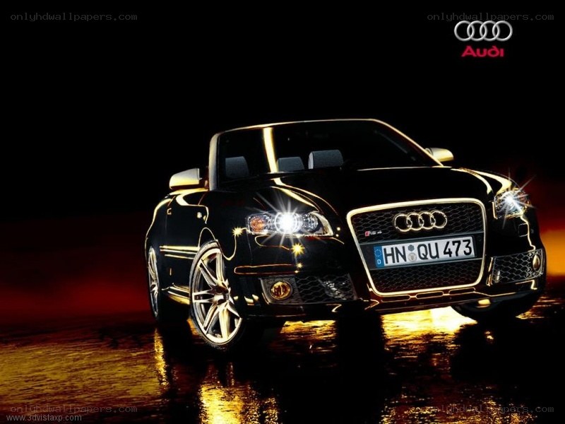 Black Audi convertible at night