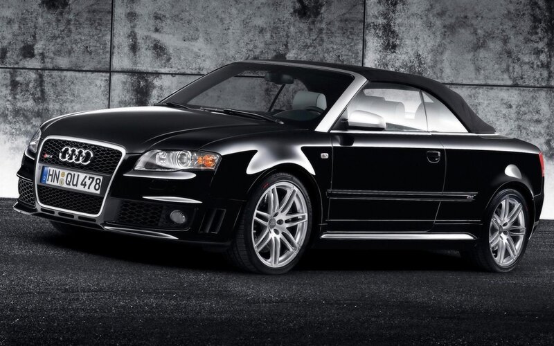 Black Audi Convertible — Dramatic, Photograph, Car, Wall, Gray