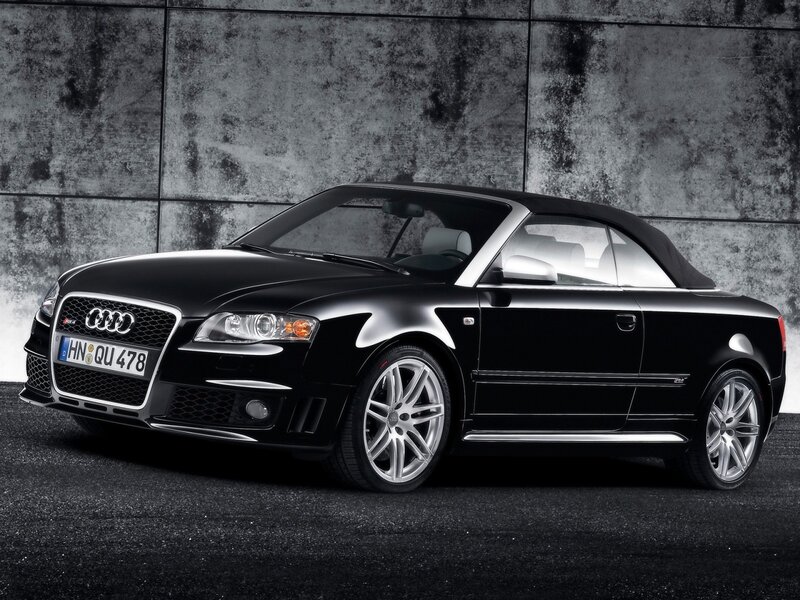 Black Audi Convertible — Dramatic, Photograph, Car, Wall, Tires