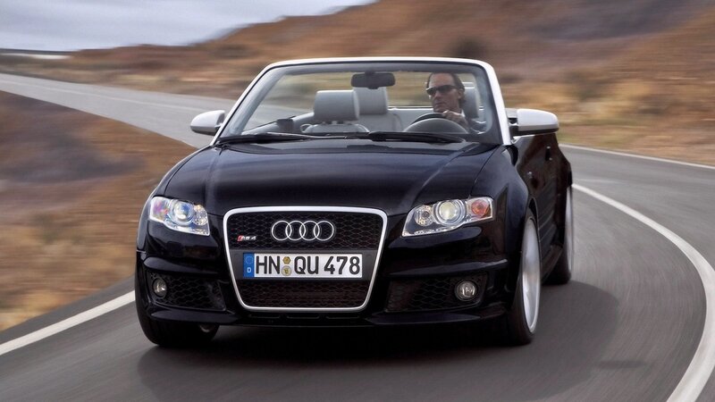 black audi convertible on road