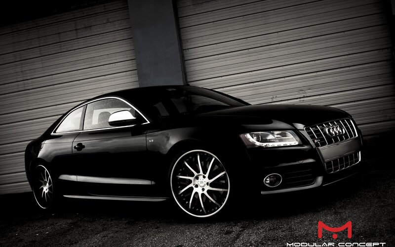 black audi coupe car