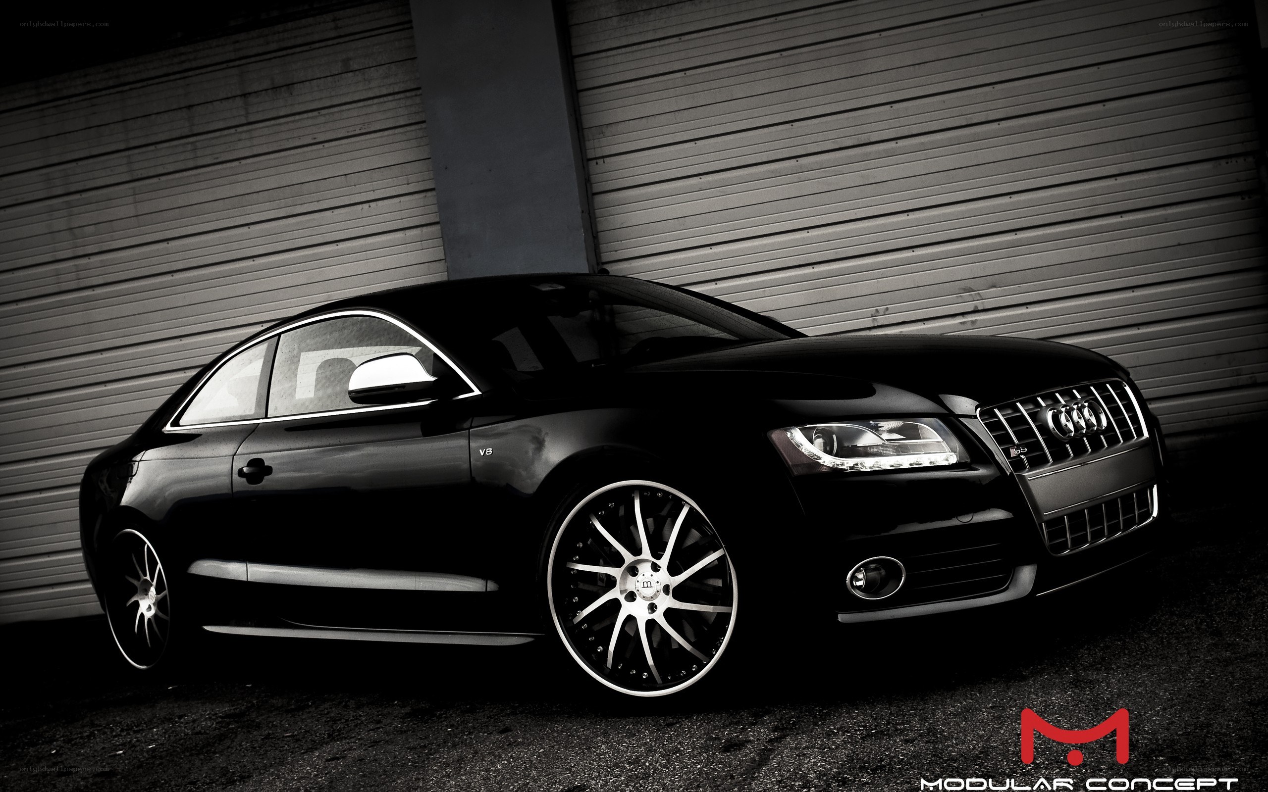 black audi coupe car