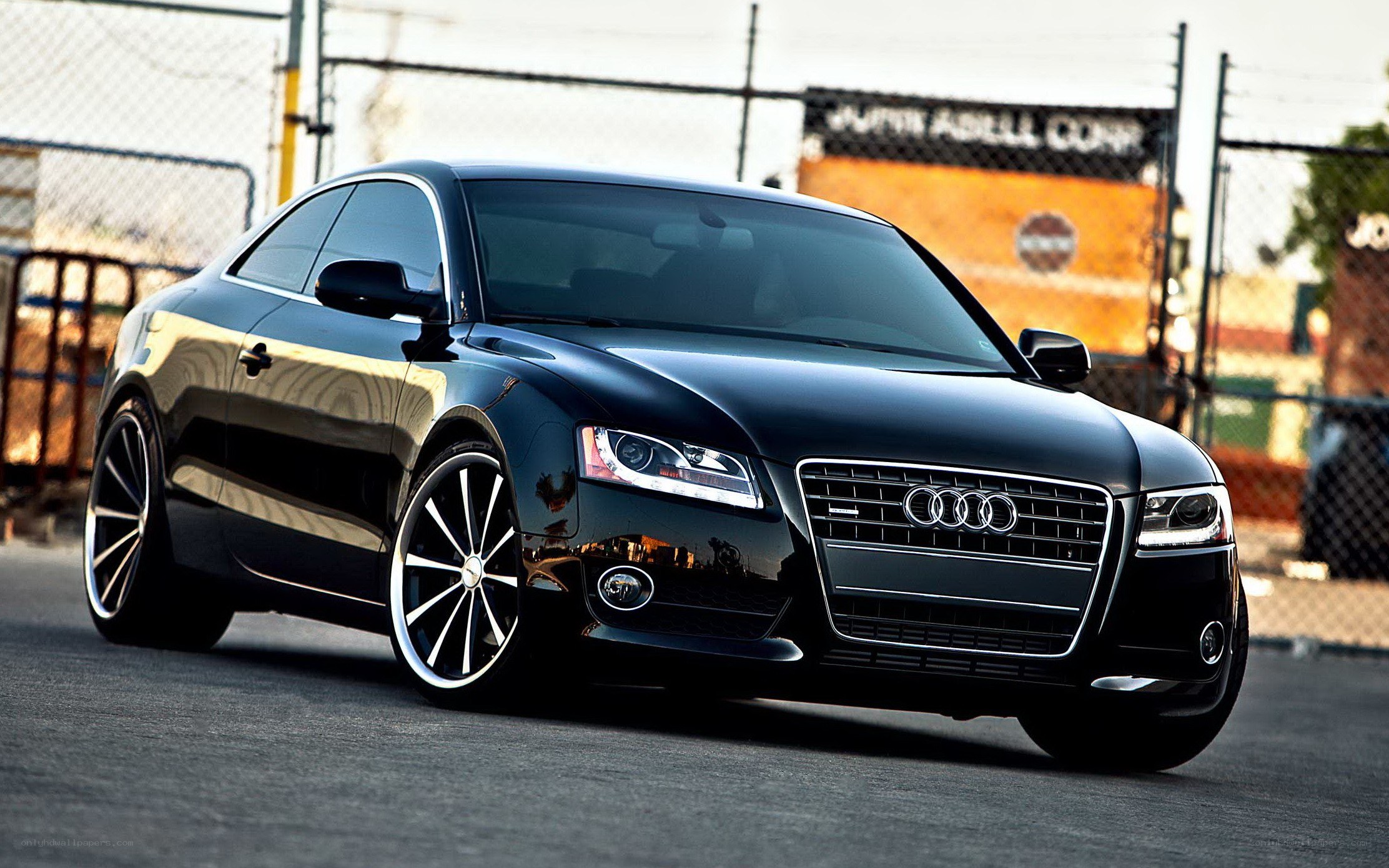 black audi coupe car
