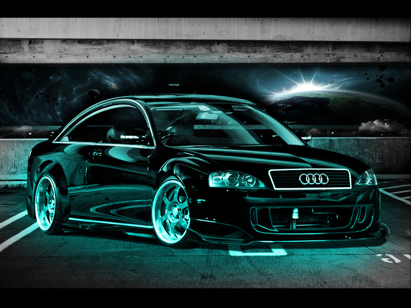 Black Audi Coupe — Dramatic, Night