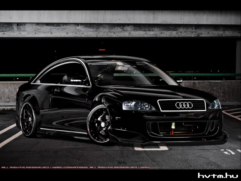 black audi coupe in parking garage