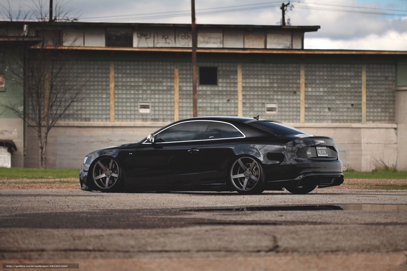 black audi coupe parked