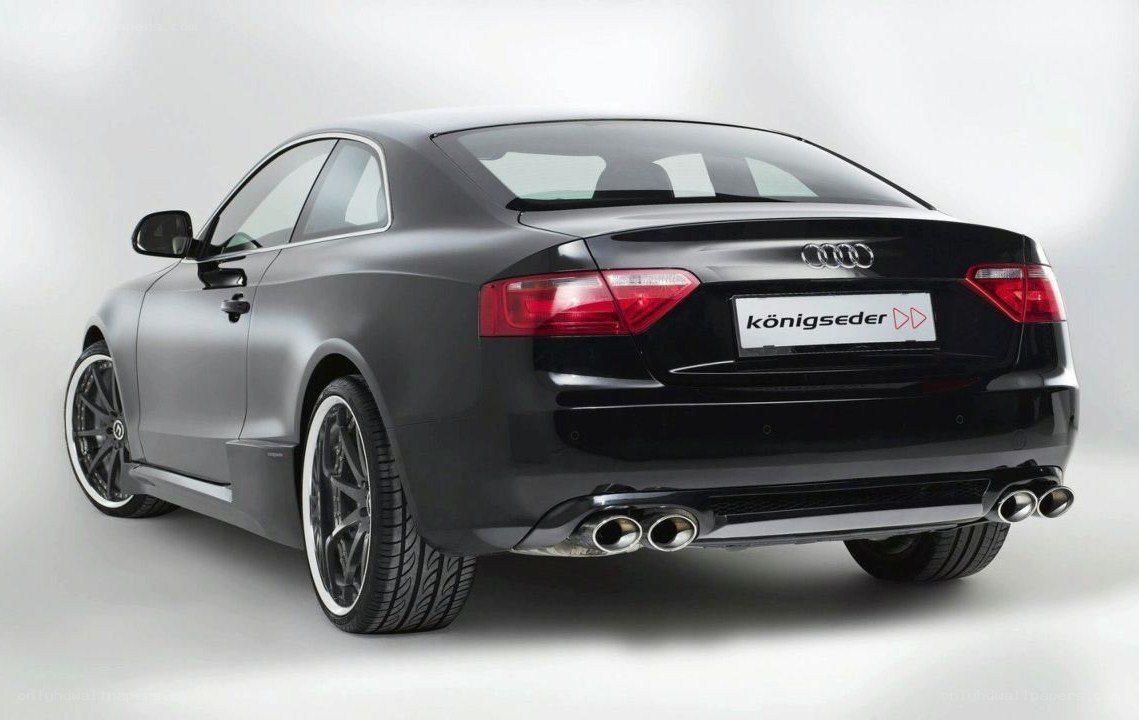 black audi coupe rear view