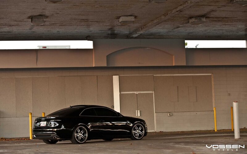 black audi coupe under overpass