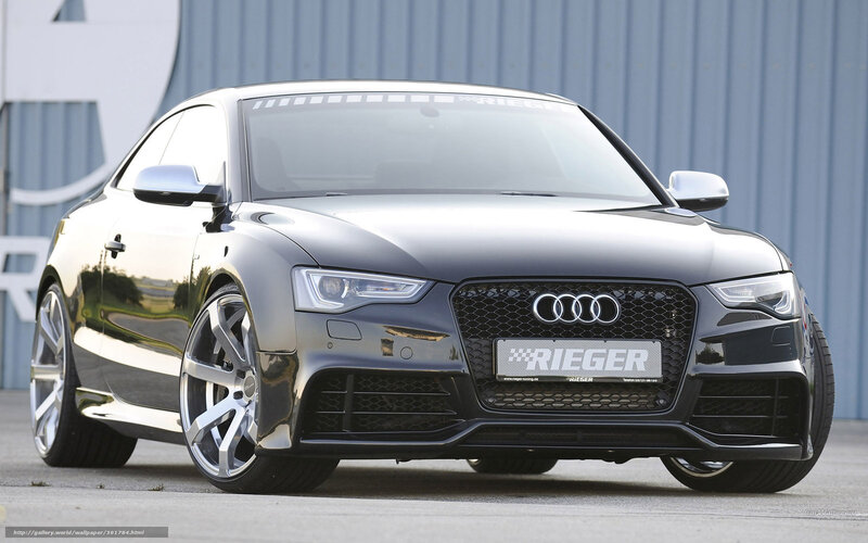 black audi coupe with rieger tuning