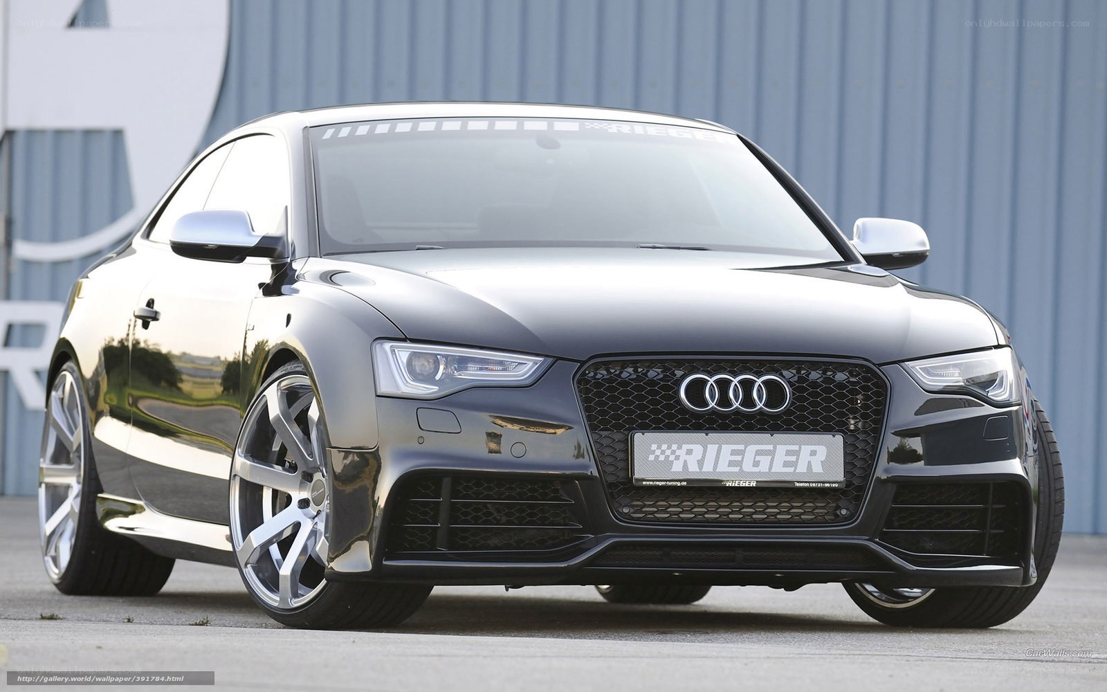 black audi coupe with rieger tuning